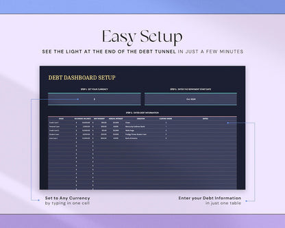 Debt Tracker™ for Excel & Google Sheets (all currencies)